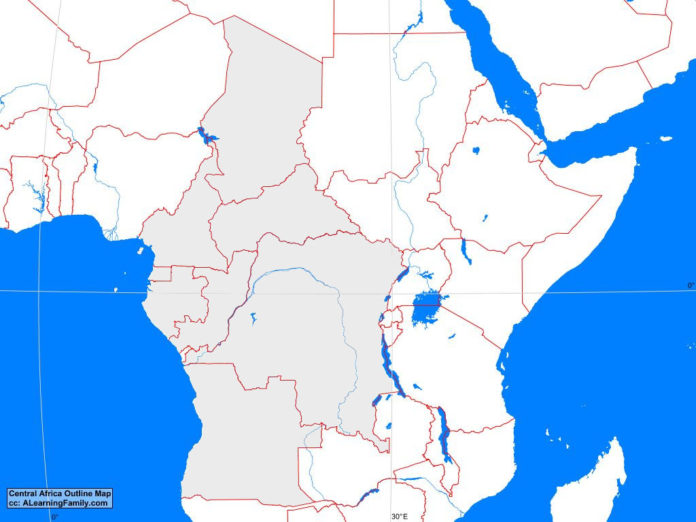 Central Africa outline map