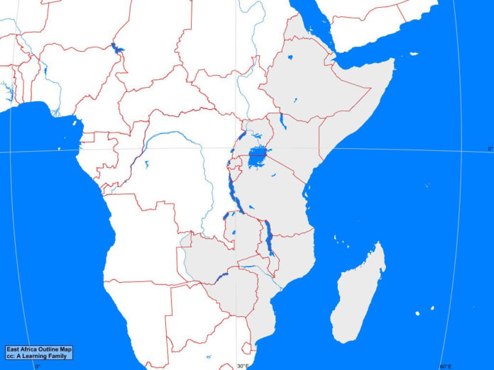 East Africa outline map