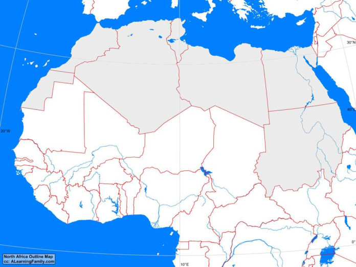 North Africa outline map
