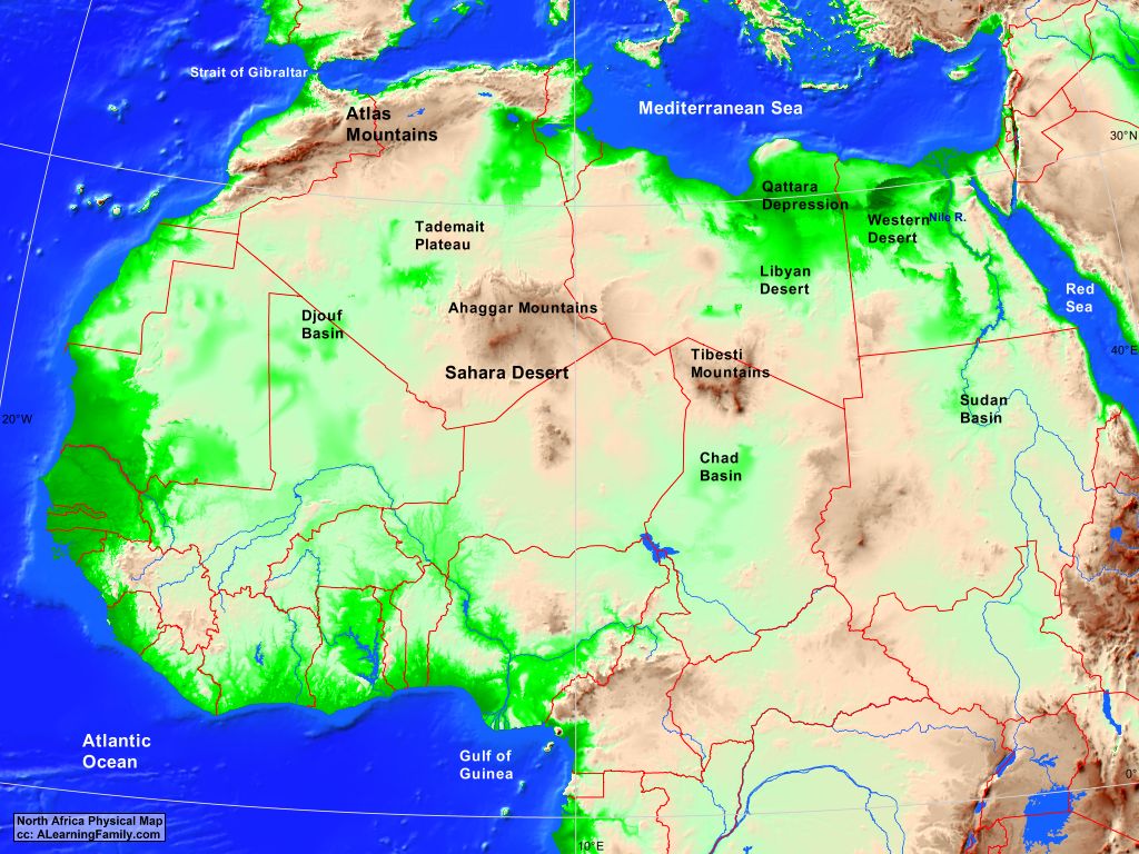 eastern africa physical map