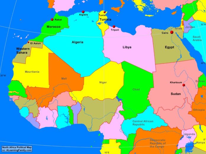 North Africa political map