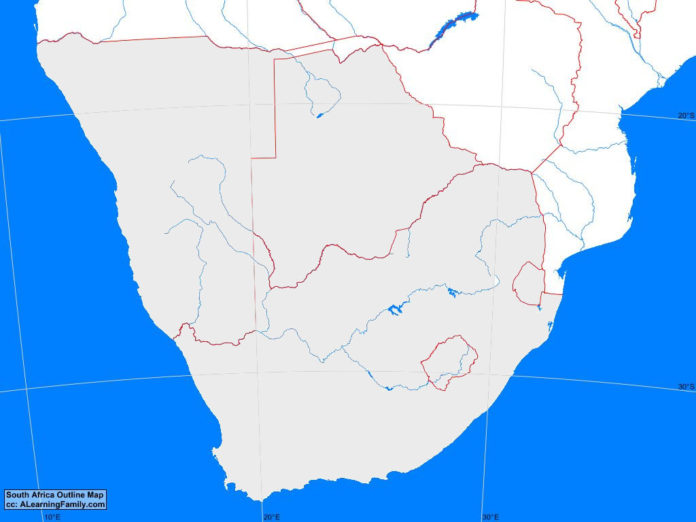 Southern Africa outline map