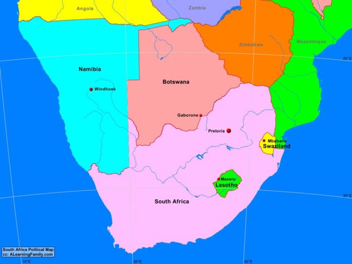 Southern Africa political map