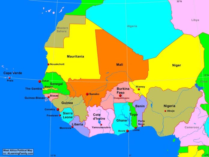 West Africa political map