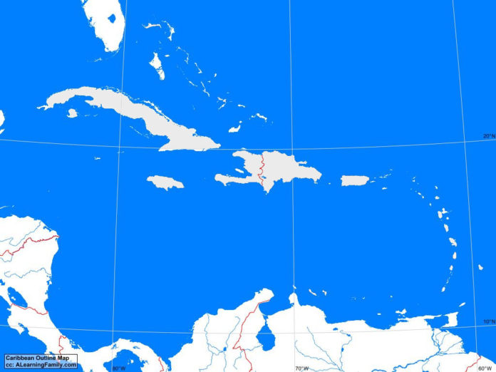 Caribbean outline map