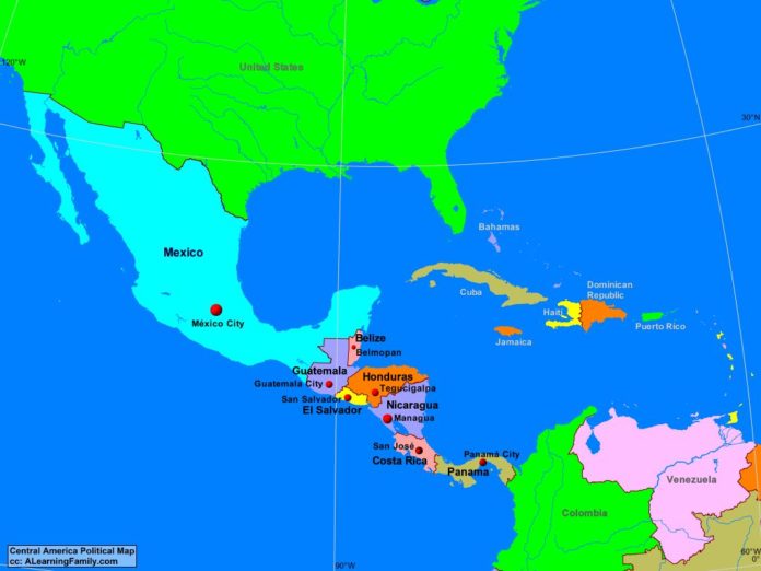 Central America political map
