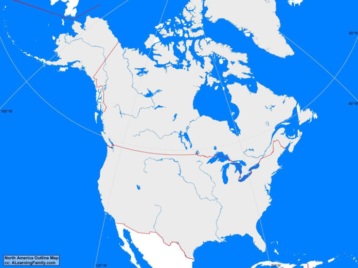 North America outline map