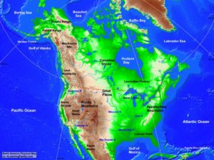 North America Physical Map - A Learning Family