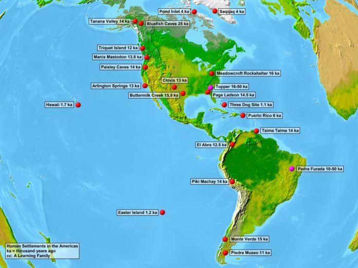 Prehistoric human settlements in the New World