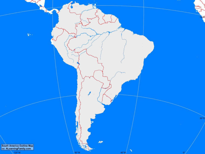 South America outline map