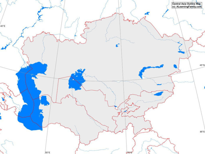 Central Asia outline map