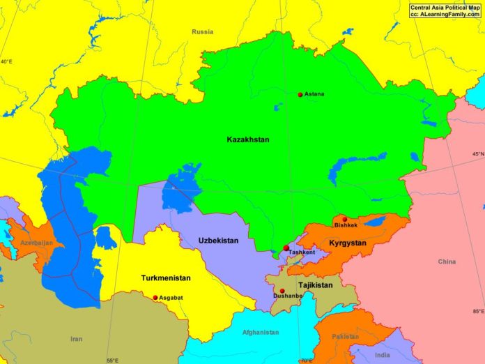 Central Asia political map