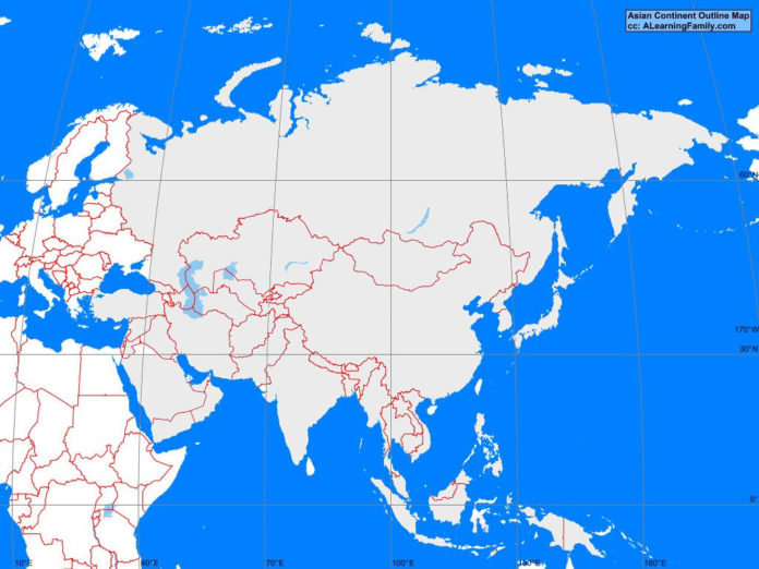 Asia outline map.