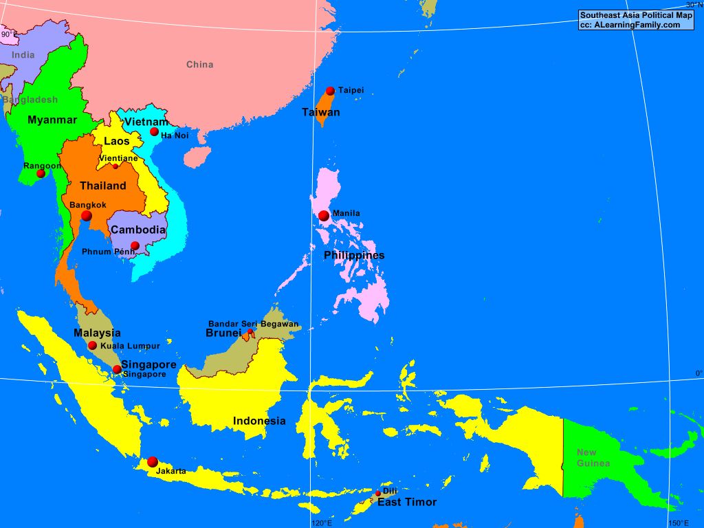 east asia physical map