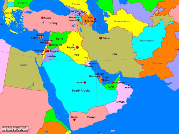 West Asia political map