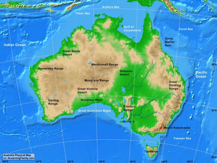 Australia physical map
