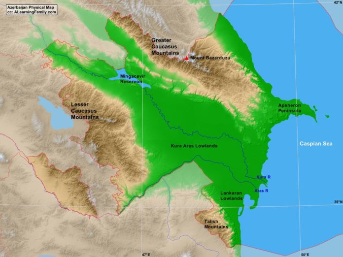 Azerbaijan physical map