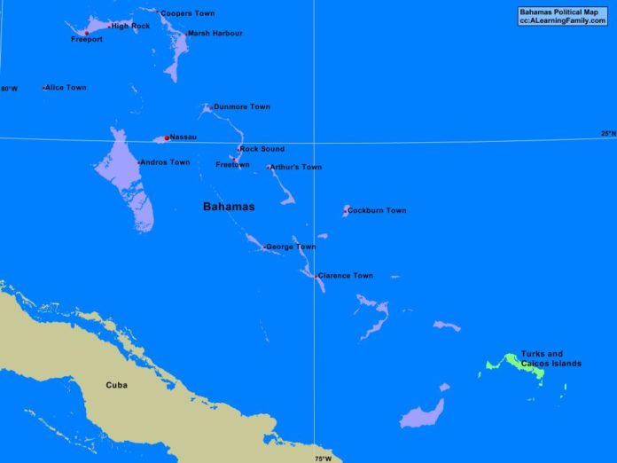 Bahamas political map