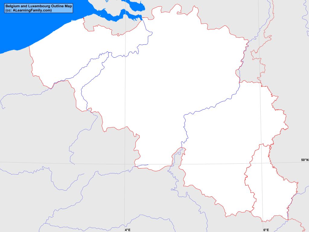 Belgium And Luxembourg Map Belgium And Luxembourg Outline Map - A Learning Family