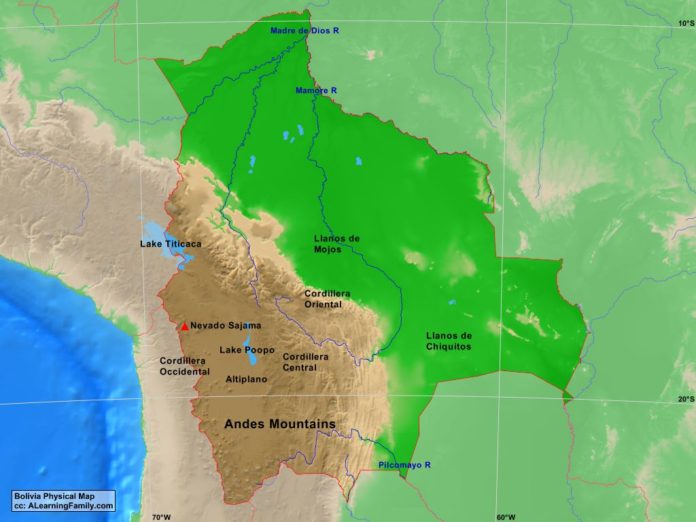 Bolivia physical map