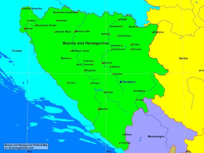 Bosnia and Herzegovina political map