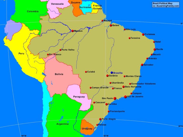 Brazil Political Map - A Learning Family