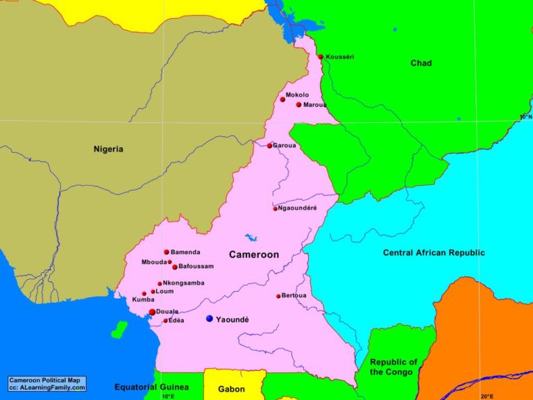 Cameroon Political Map A Learning Family   CameroonPolitical 768x576 