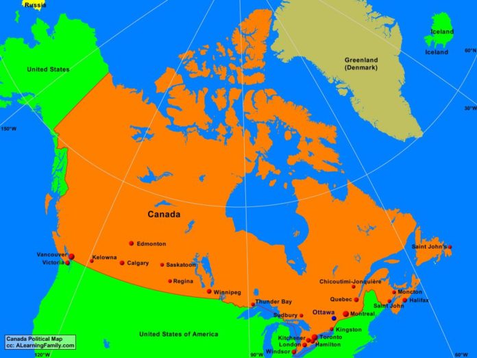 Canada political map