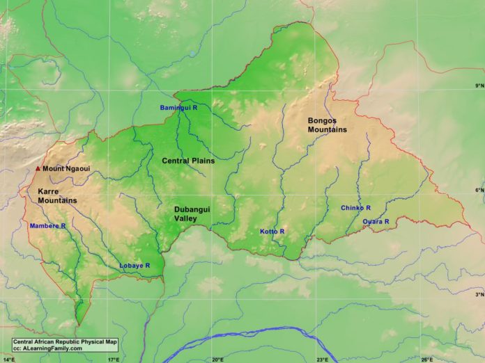 Central African Republic physical map