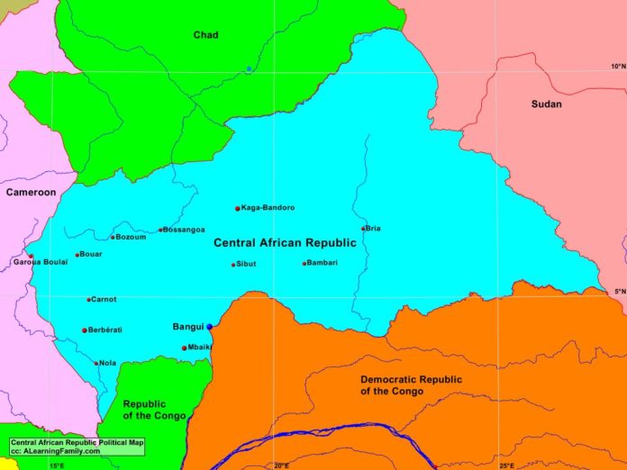 Central African Republic political map