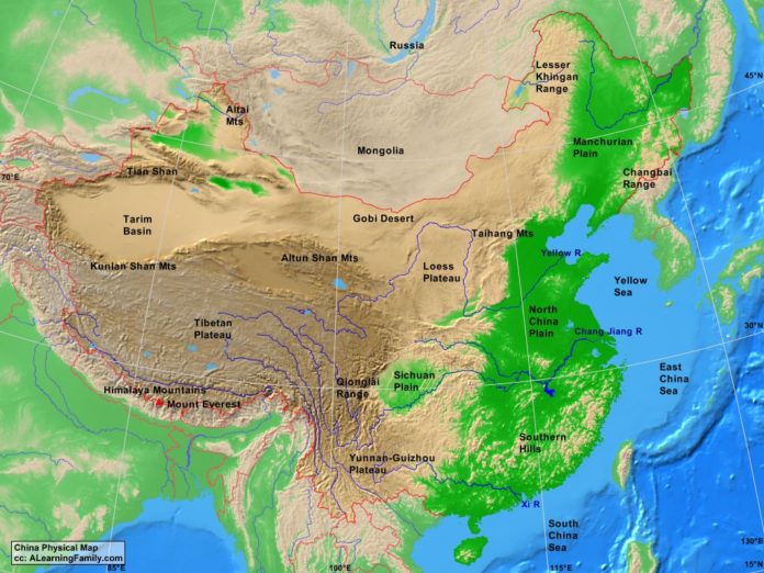 China physical map