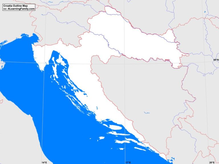 Croatia Outline Map - A Learning Family