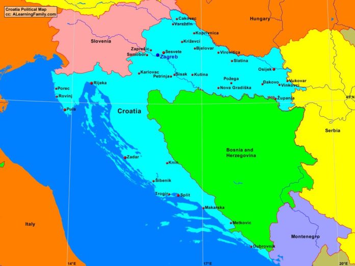 Croatia political map