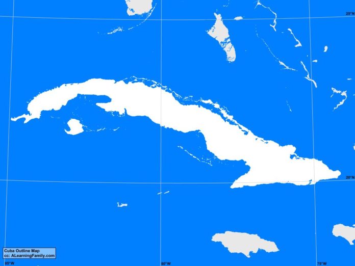 Cuba outline map