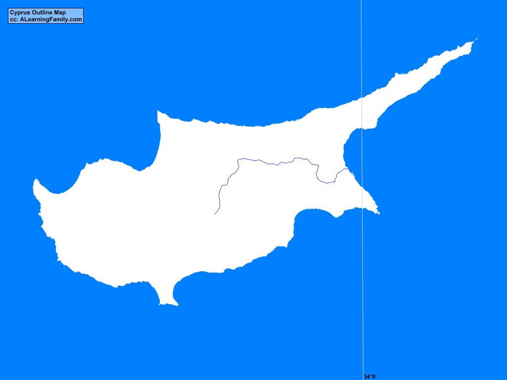 Cyprus Outline Map - A Learning Family