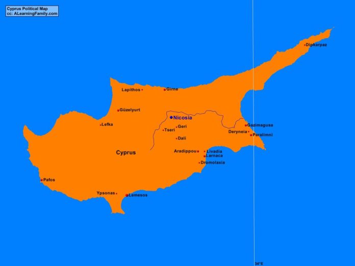 Cyprus political map