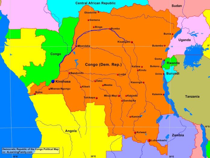 Democratic Republic of the Congo political map