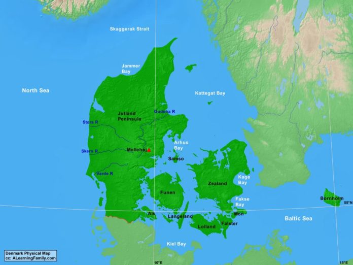 Denmark physical map