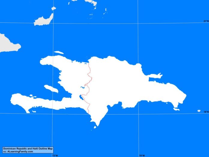 Dominican Republic and Haiti outline map
