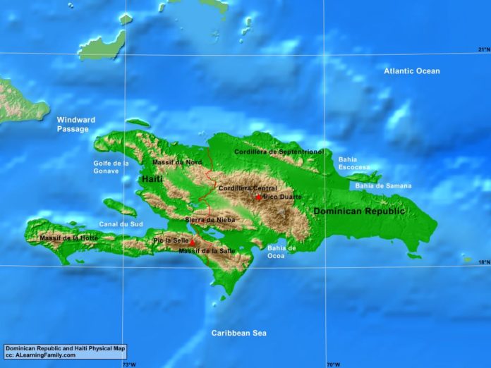 Dominican Republic and Haiti physical map