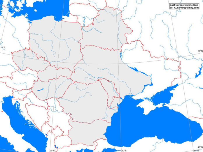 East Europe outline map