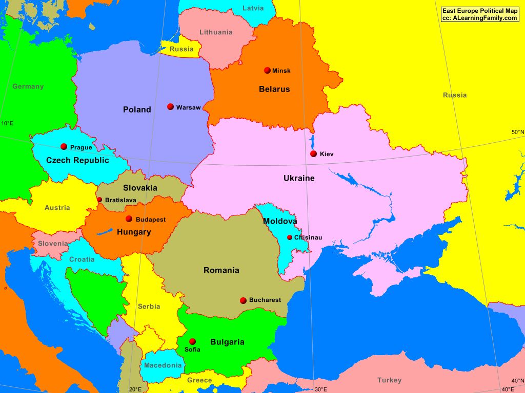 Political Map Of Eastern Europe Large World Map   EuropeEastPolitical 