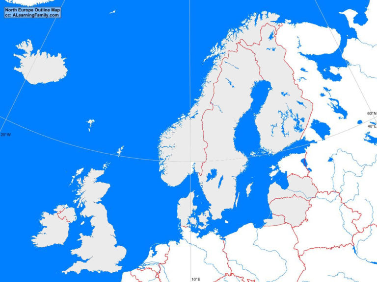 North Europe Outline Map - A Learning Family