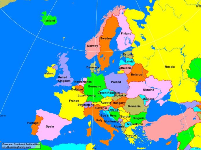 Europe political map