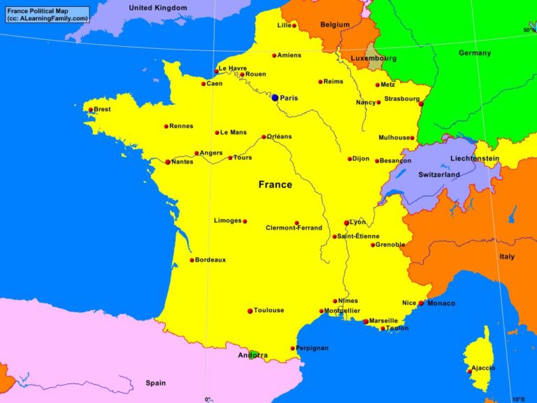 France Political Map - A Learning Family