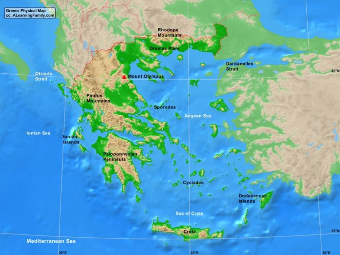 Greece physical map