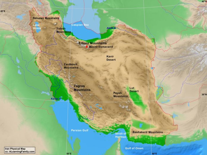 Iran physical map