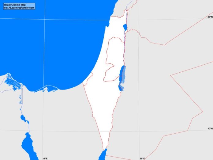 Israel Outline Map A Learning Family
