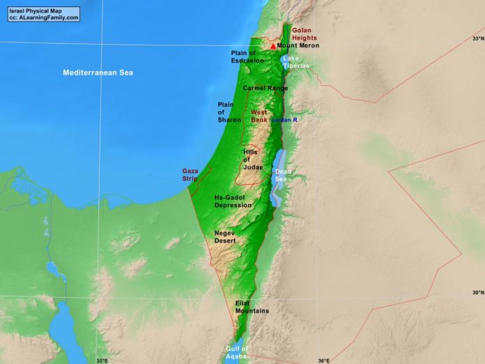 Israel physical map