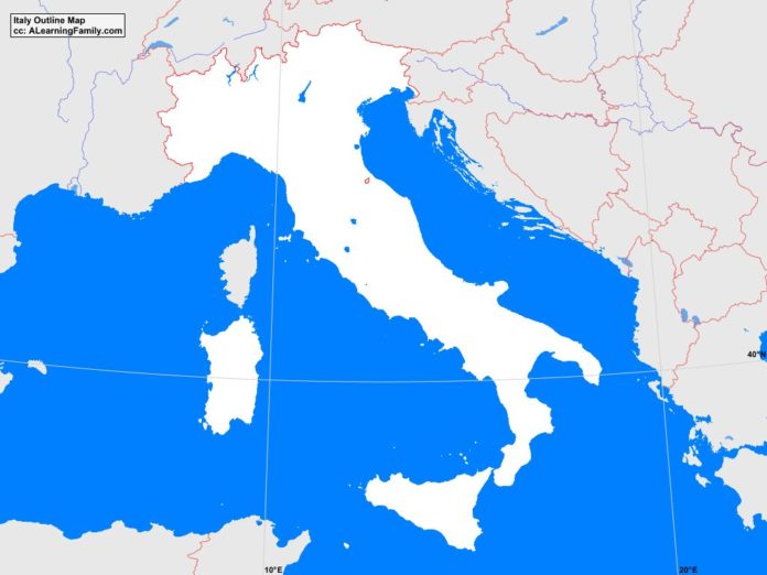 Italy outline map